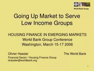 Going Up Market to Serve Low Income Groups