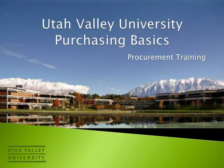 utah valley university purchasing basics