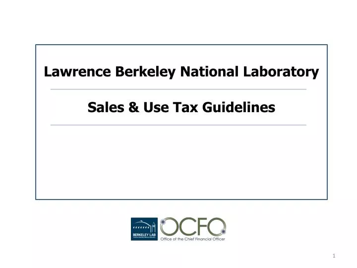 lawrence berkeley national laboratory sales use tax guidelines