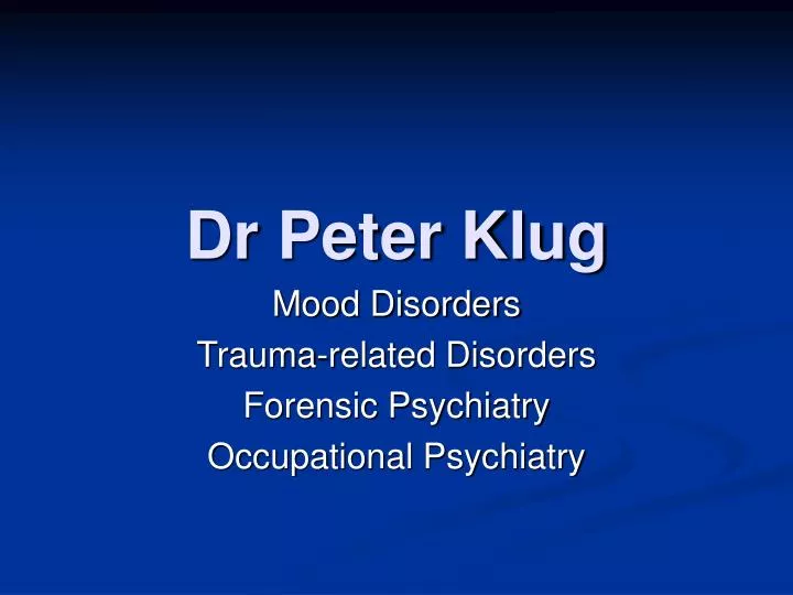 dr peter klug