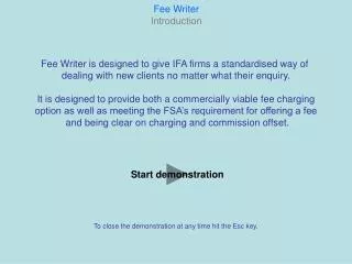 Fee Writer Introduction