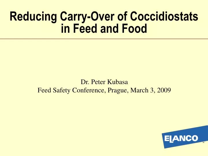 reducing carry over of coccidiostats in feed and food
