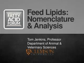 Tom Jenkins, Professor Department of Animal &amp; Veterinary Sciences