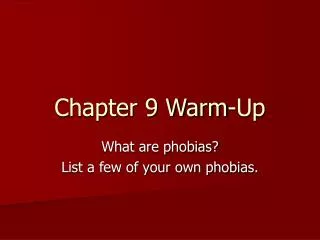 Chapter 9 Warm-Up