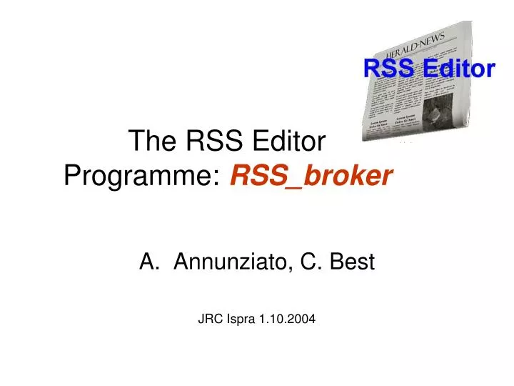 the rss editor programme rss broker