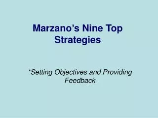 Marzano’s Nine Top Strategies