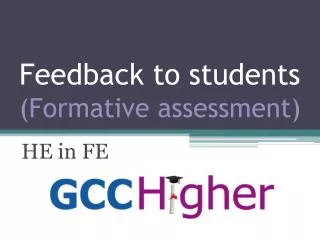 Feedback to students (Formative assessment)