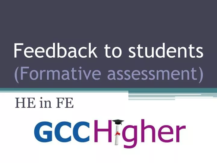 feedback to students formative assessment