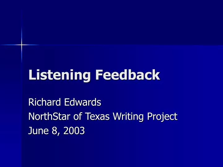 listening feedback