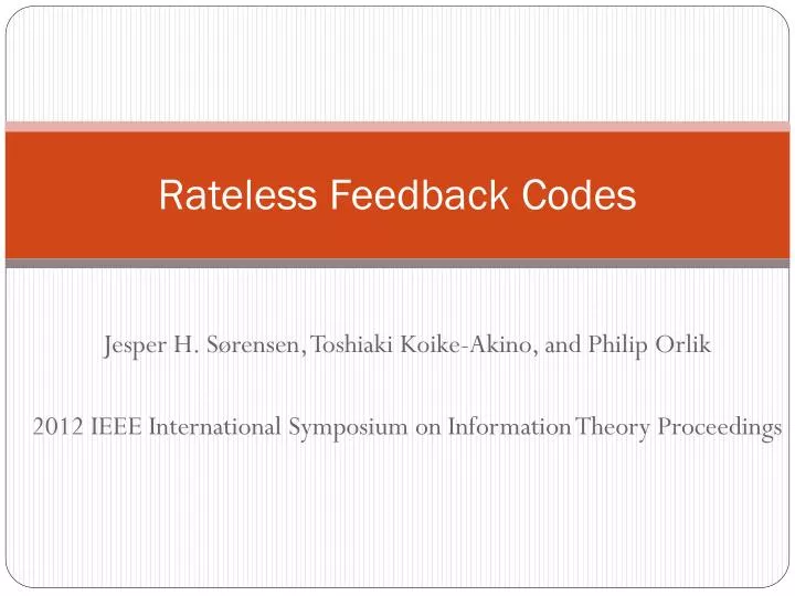 rateless feedback codes