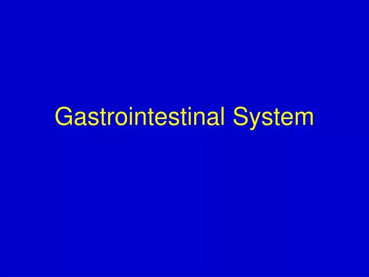 gastrointestinal system