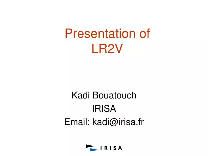 presentation of lr2v