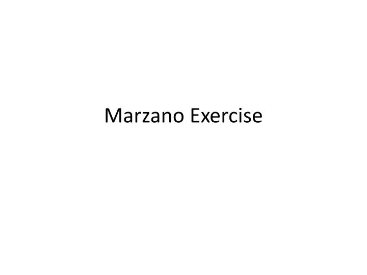 marzano exercise