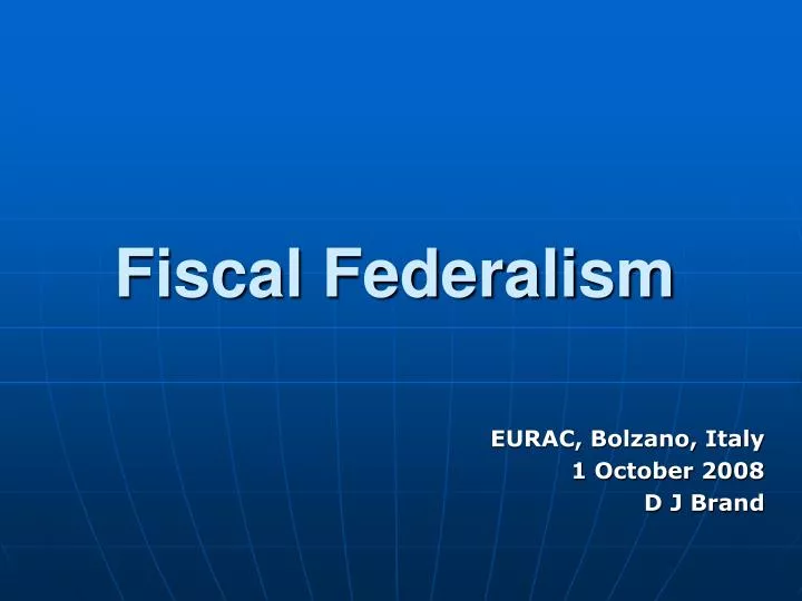 fiscal federalism