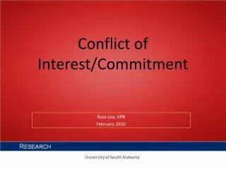 Conflict of Interest/Commitment
