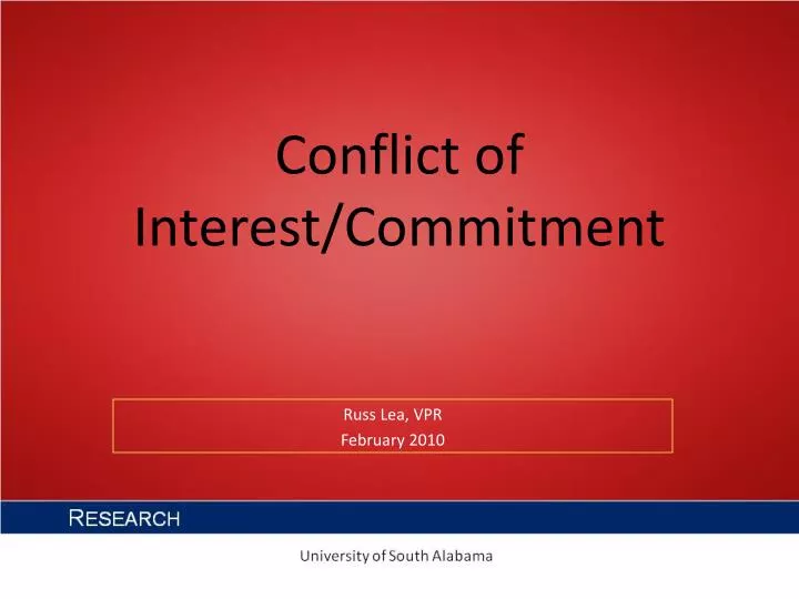 conflict of interest commitment