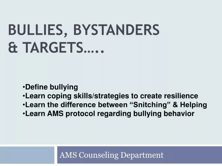 bullies bystanders targets