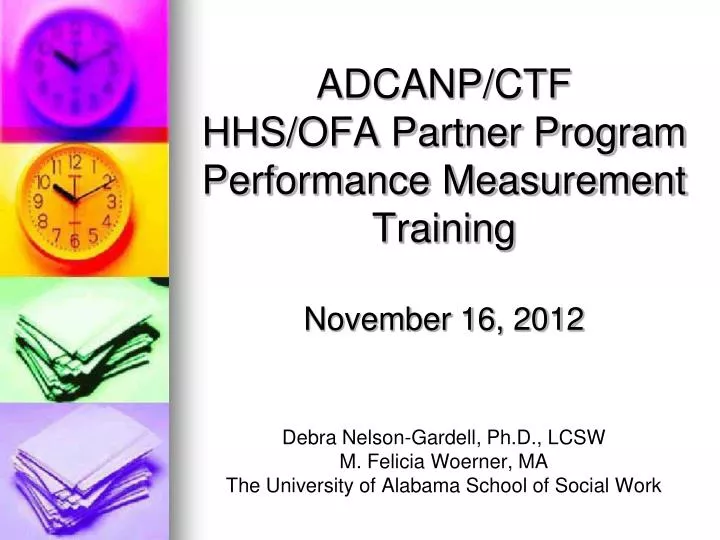 adcanp ctf hhs ofa partner program performance measurement training november 16 2012