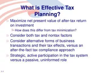 What is Effective Tax Planning?