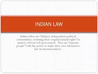 INDIAN LAW