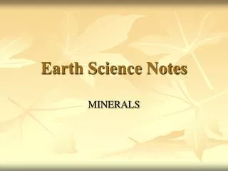 Earth Science Notes