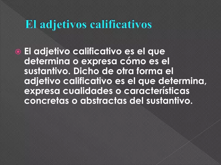 el adjetivos calificativos