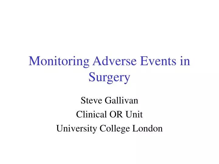 monitoring adverse events in surgery