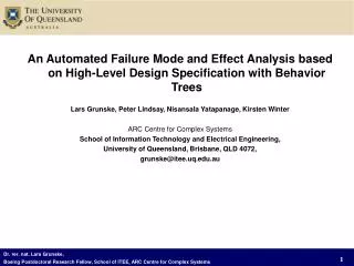 An Automated Failure Mode and Effect Analysis based on High-Level Design Specification with Behavior Trees