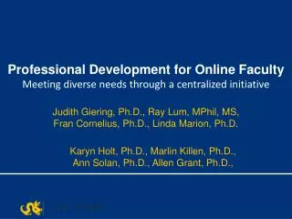 Professional Development for Online Faculty