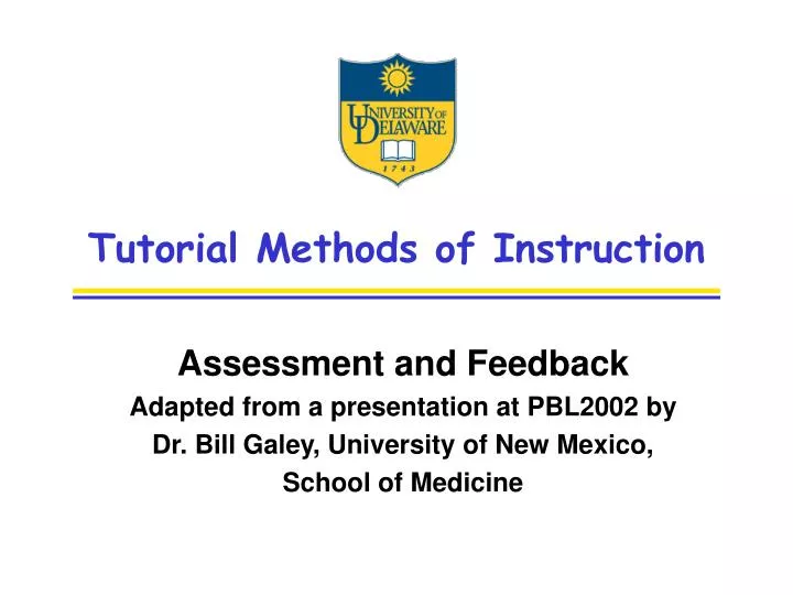 tutorial methods of instruction