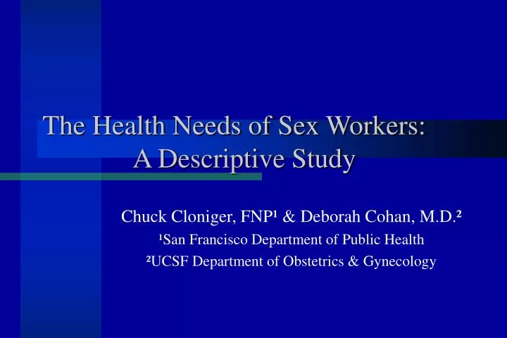 the health needs of sex workers a descriptive study