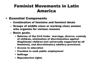 Feminist Movements in Latin America