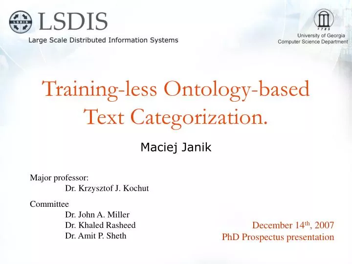 training less ontology based text categorization