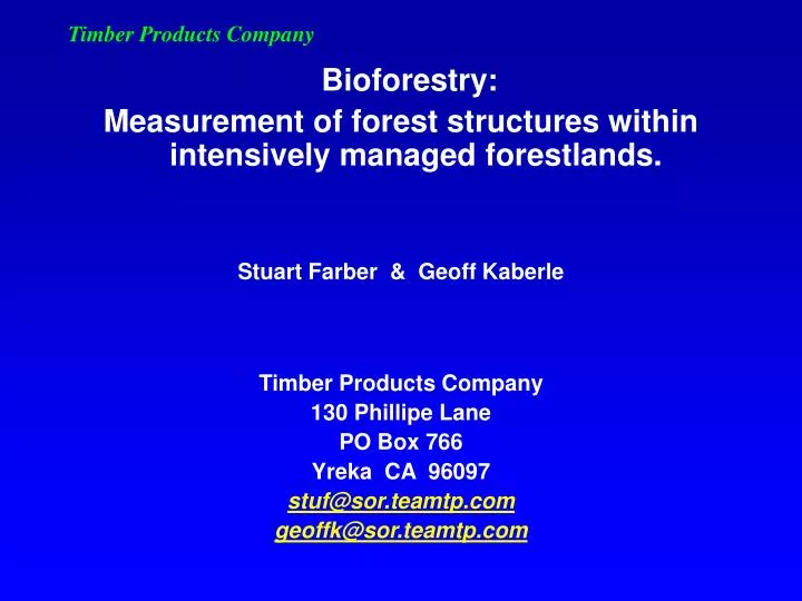 timber products company