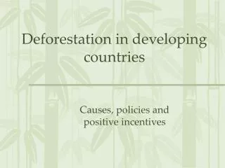 Deforestation in developing countries