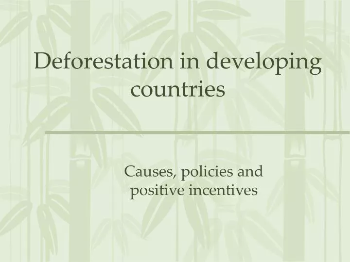 deforestation in developing countries