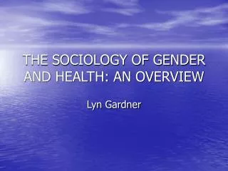 PPT - Sociology of Gender PowerPoint Presentation, free download - ID ...