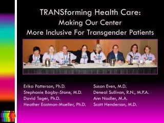 TRANSforming Health Care: Making Our Center More Inclusive For Transgender Patients