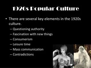 1920s Popular Culture