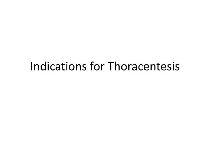 indications for thoracentesis