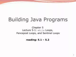 Building Java Programs