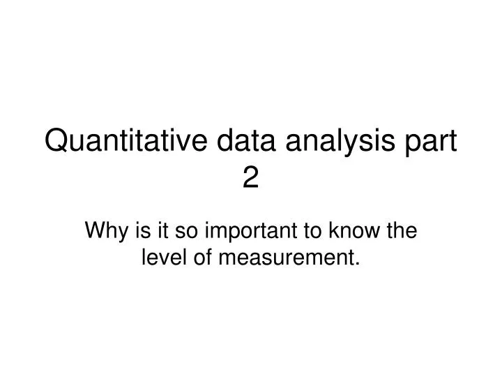 quantitative data analysis part 2