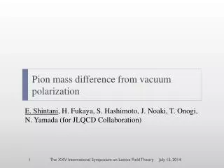 Pion mass difference from vacuum polarization
