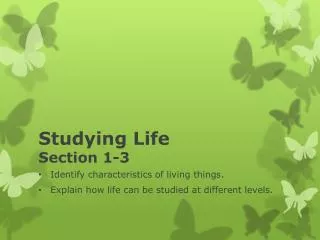 studying life section 1 3