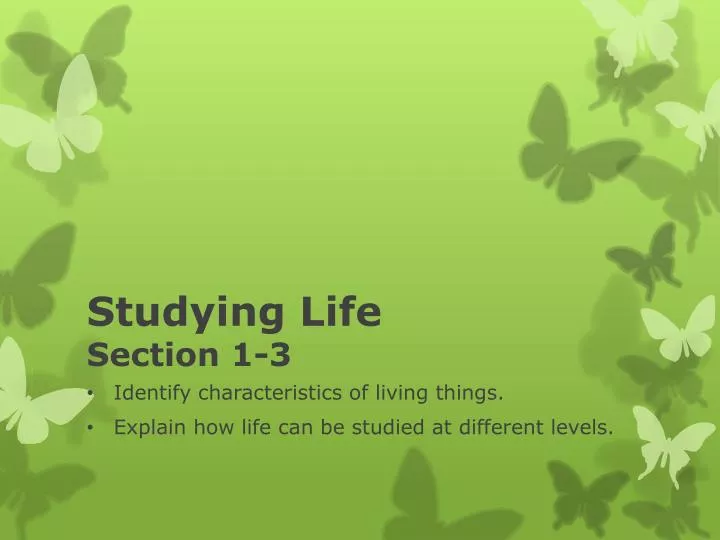 studying life section 1 3