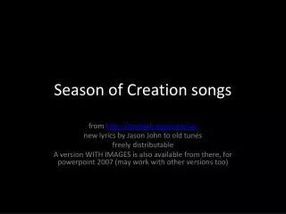 Season of Creation songs