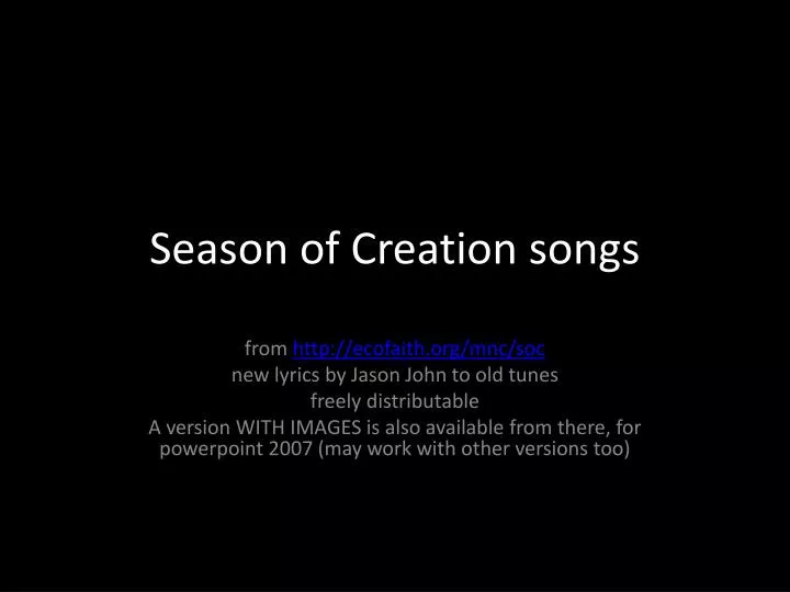 season of creation songs