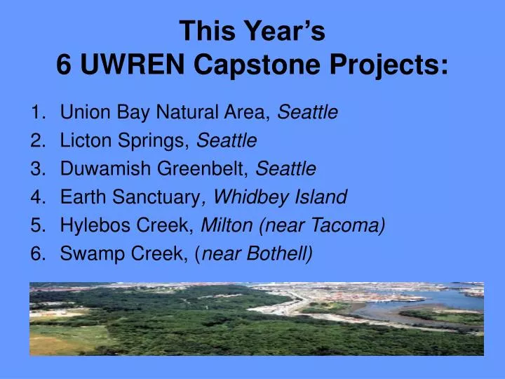 this year s 6 uwren capstone projects