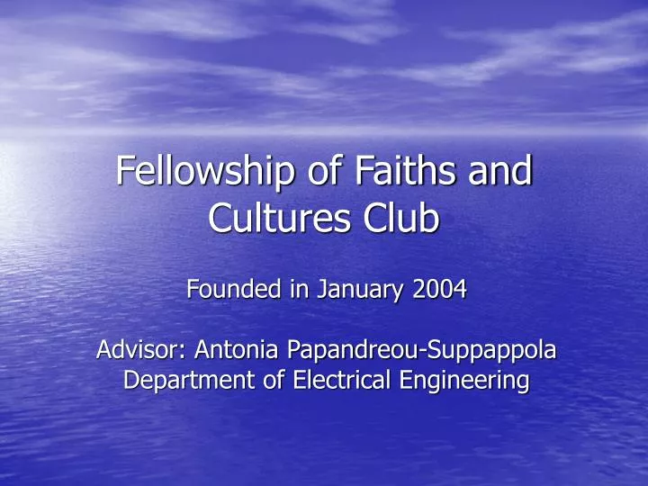 fellowship of faiths and cultures club