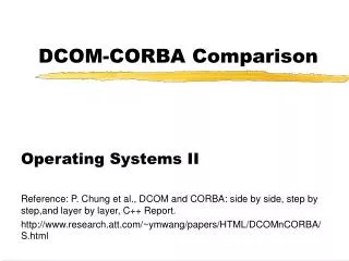 DCOM-CORBA Comparison